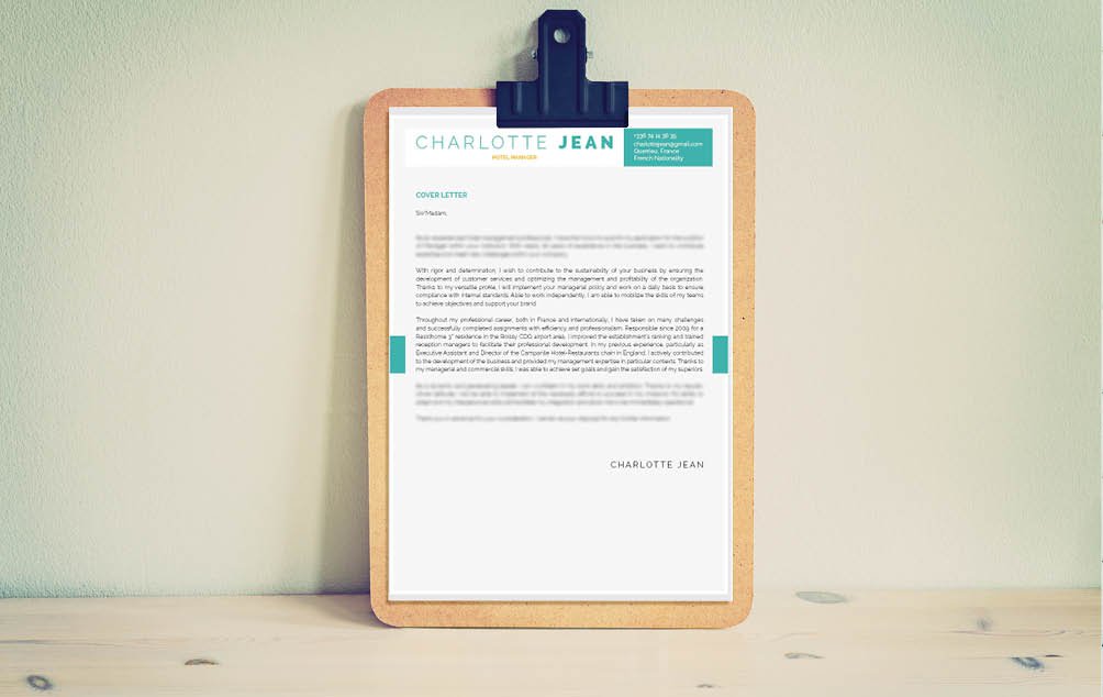 Get creative with this simple cover letter format! A great mix of colors and styles!