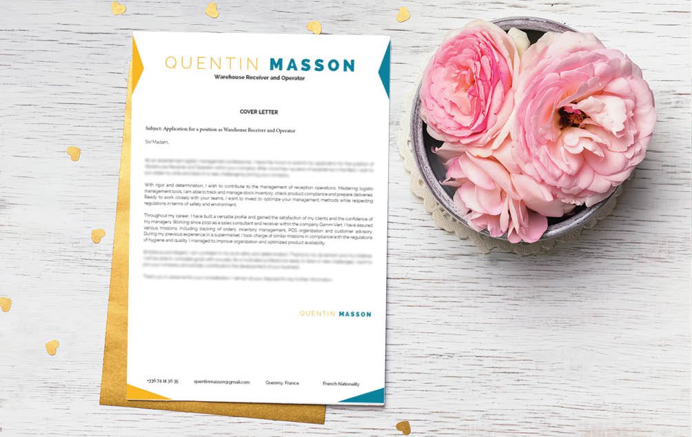 The perfect mix of colors make this a great cover letter template for any candidate!