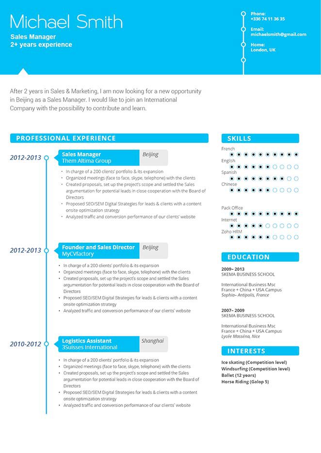 Colors, styles, and text make this the best resume format we have
