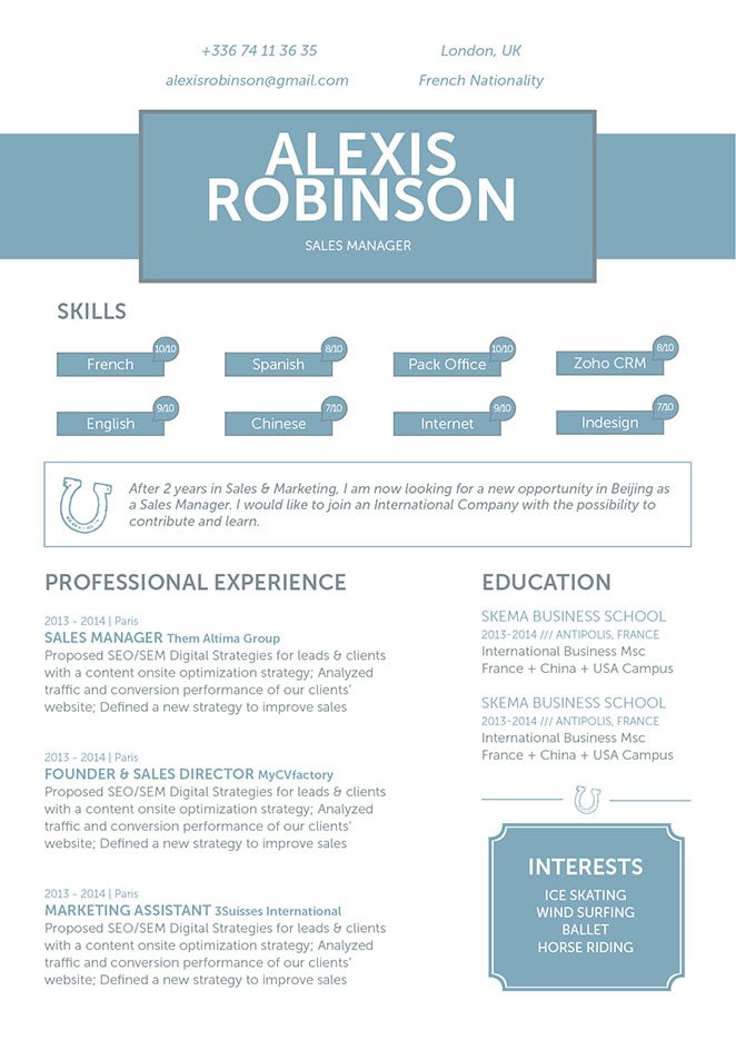 The format is clearly createad for your potential employer, this simple resume format will land you a job!