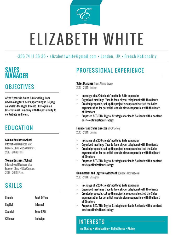 This resume format has a clean design made for winners