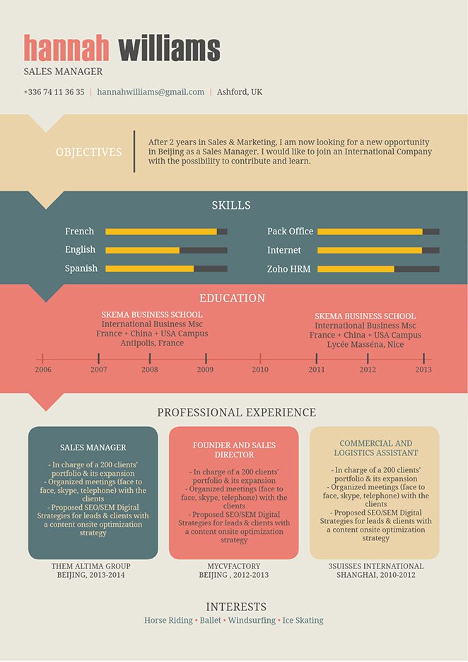 Perfectly crafter for any job type, this professional resume template will get you hired