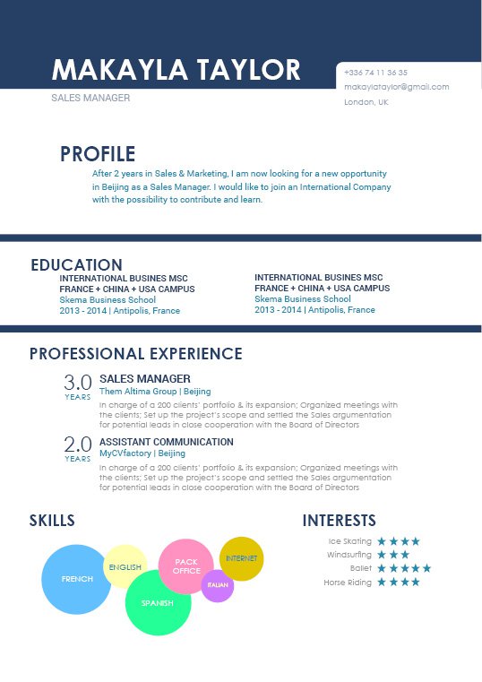 Clean and functional format for a good resume template