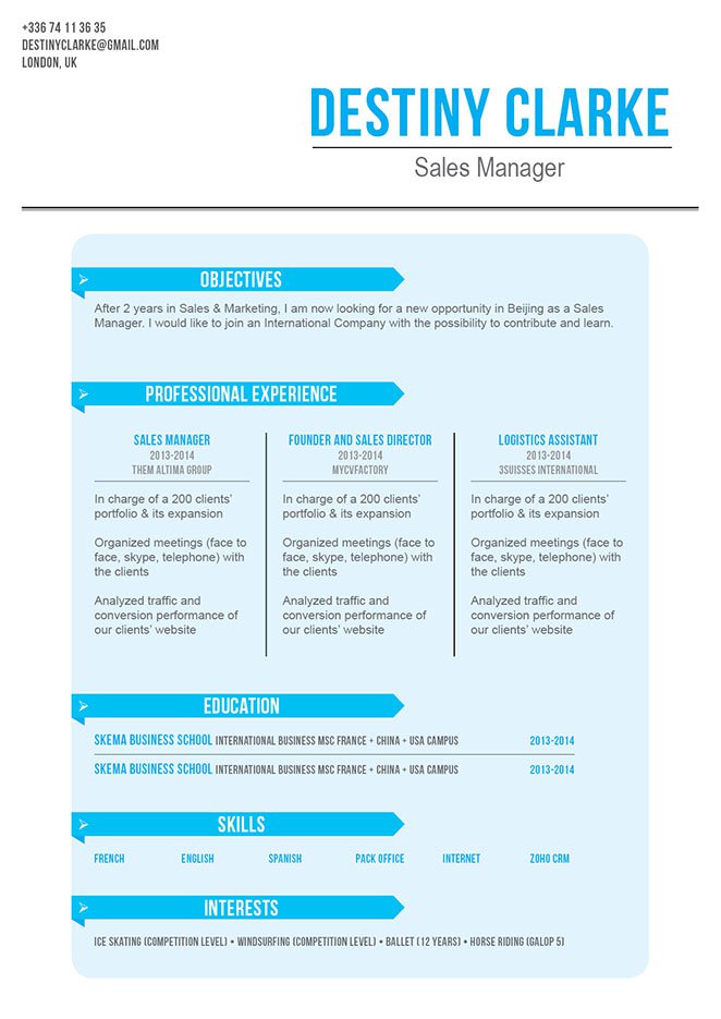 A standard resume template that speaks volumes thanks to a great formatting chase