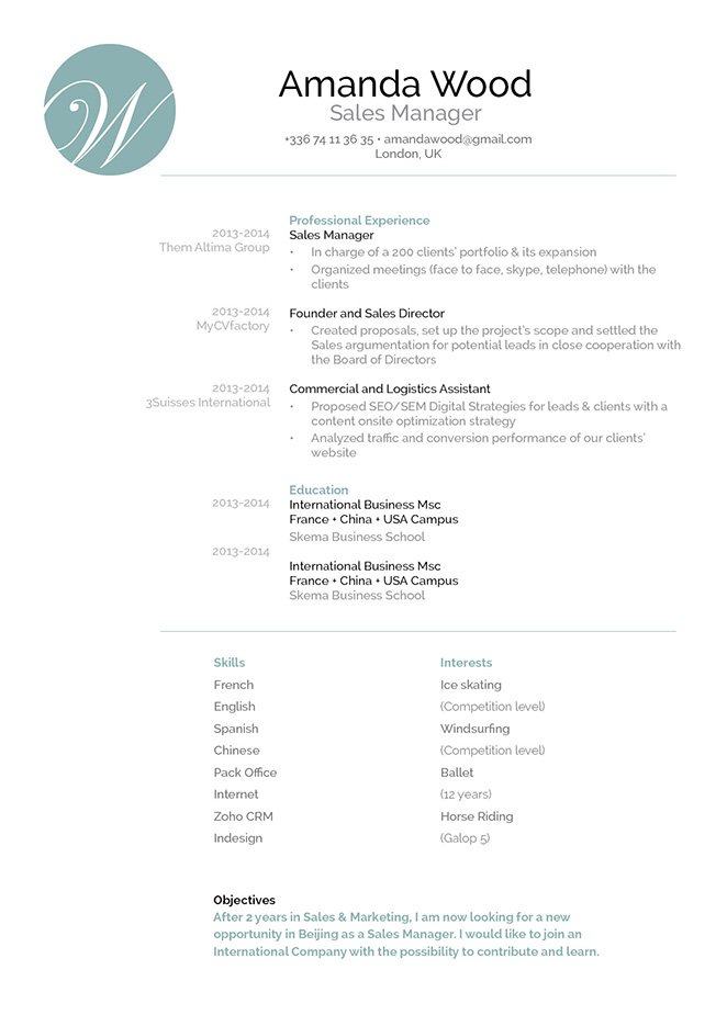 A clear format makes for the perfect professional resume