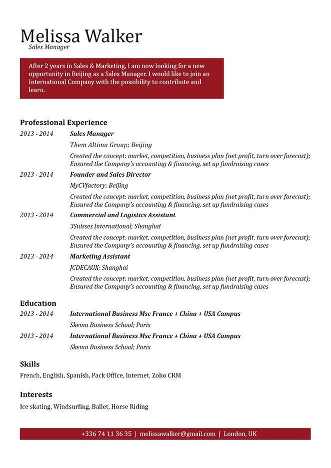 functional resume template