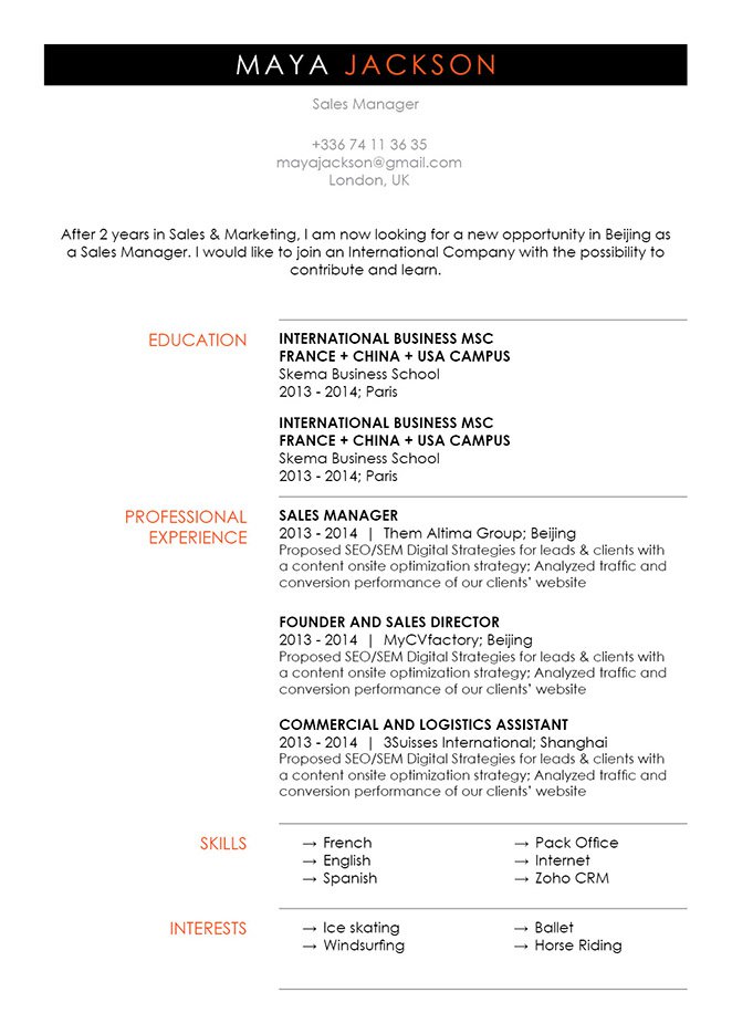 The CV format found in this template will greatly help you in landing that dream job!
