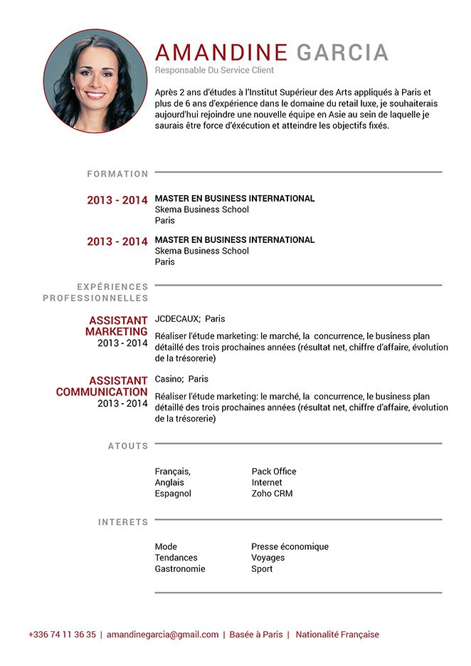 Offre cv  modèles de cv design · myCVfactory