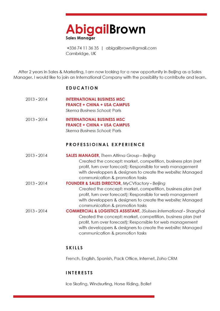 The format in this resume template makes for a great resume for modern professionals