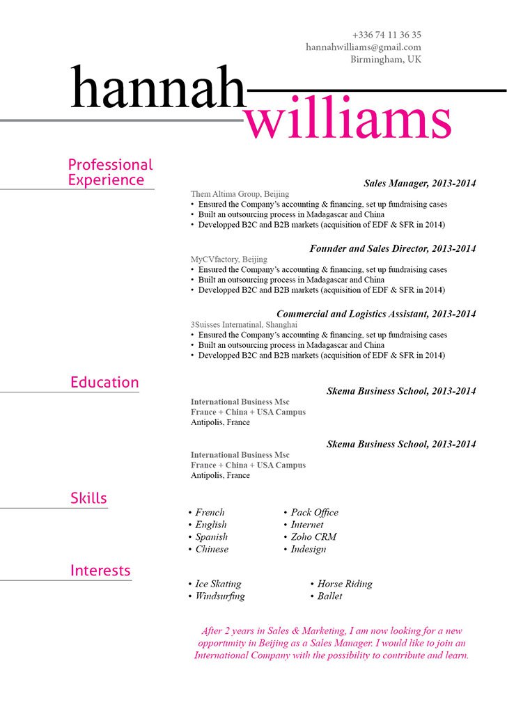 The clean format makes this functional resume template a great fit!