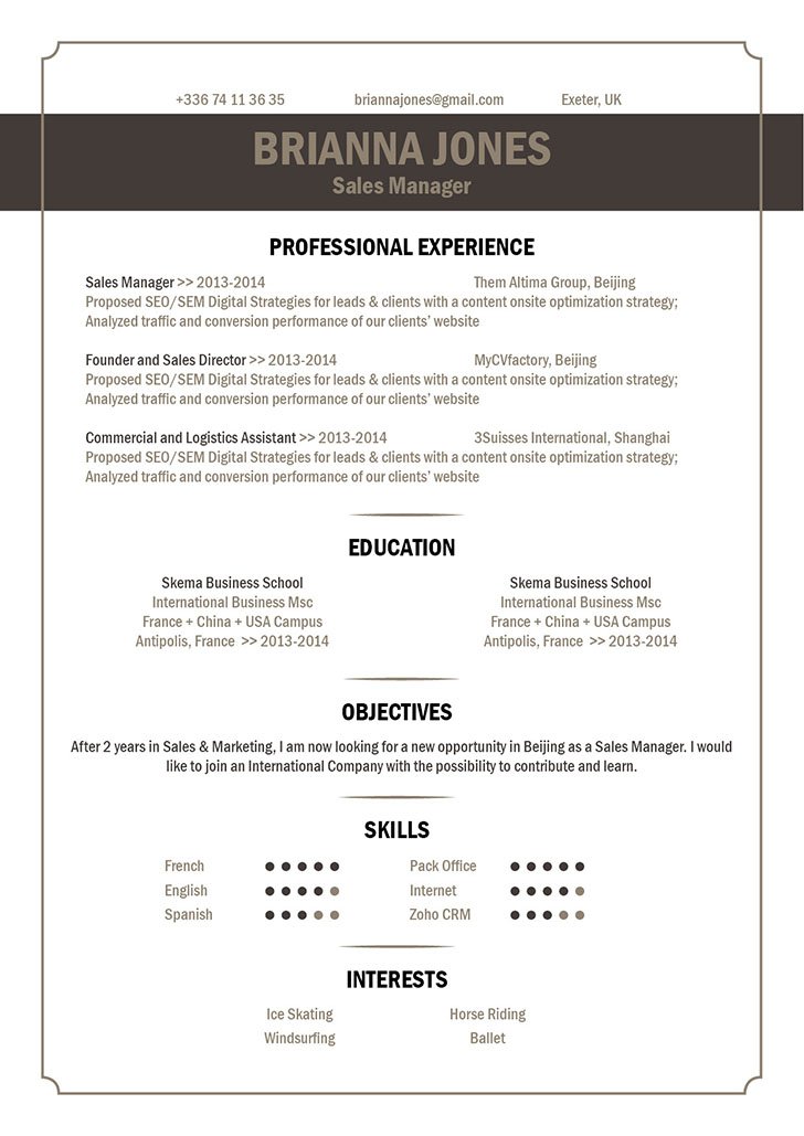 The best resume format out there! Straight to the point and effective!