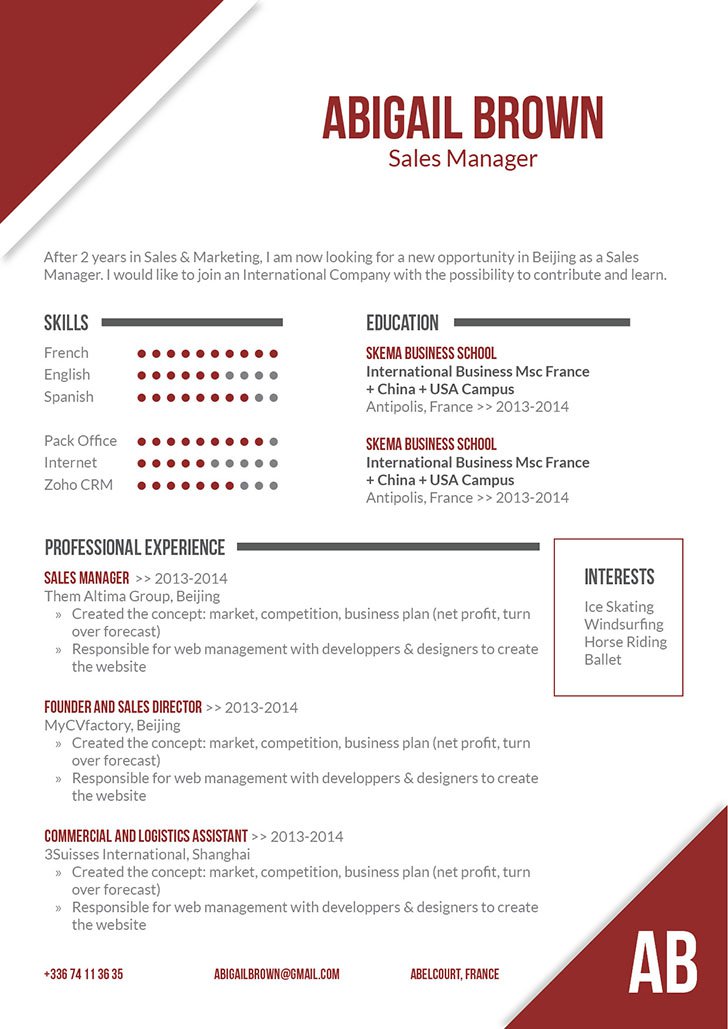 The best resme format we have to bring out the all the important parts of your resume