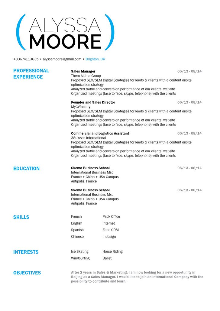 This good resume has all the building blocks to create that perfect format