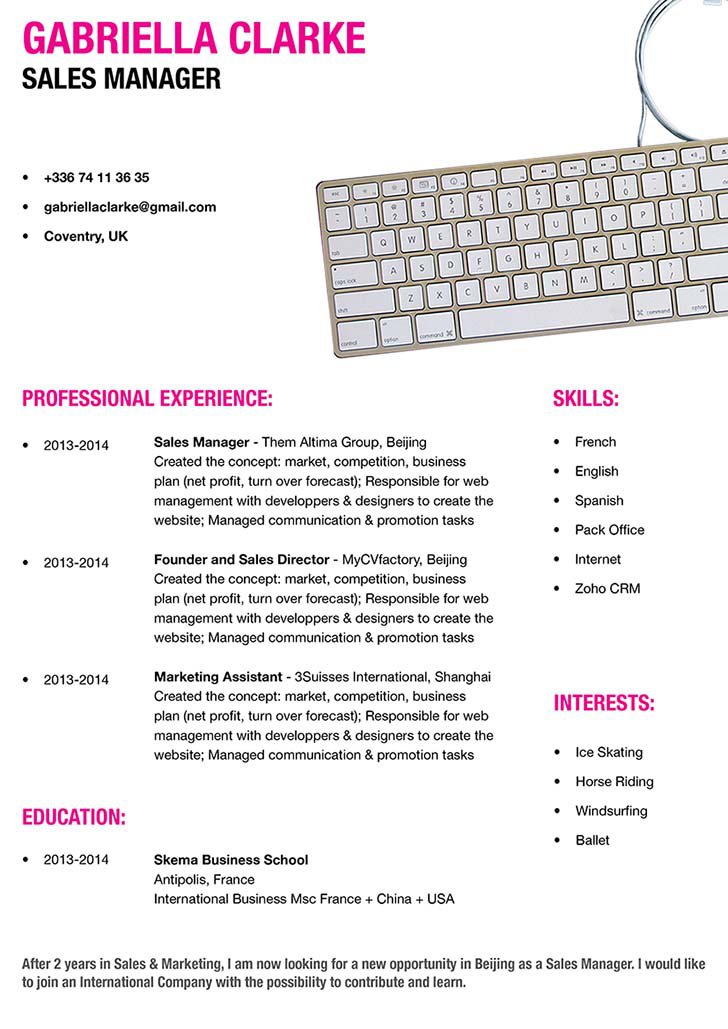 A good resume template with an excellent format and design.