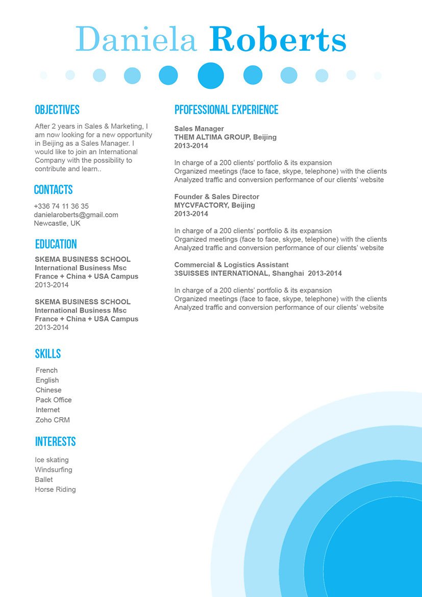 A clear and clean resume format for a resume template made for the modern work age!