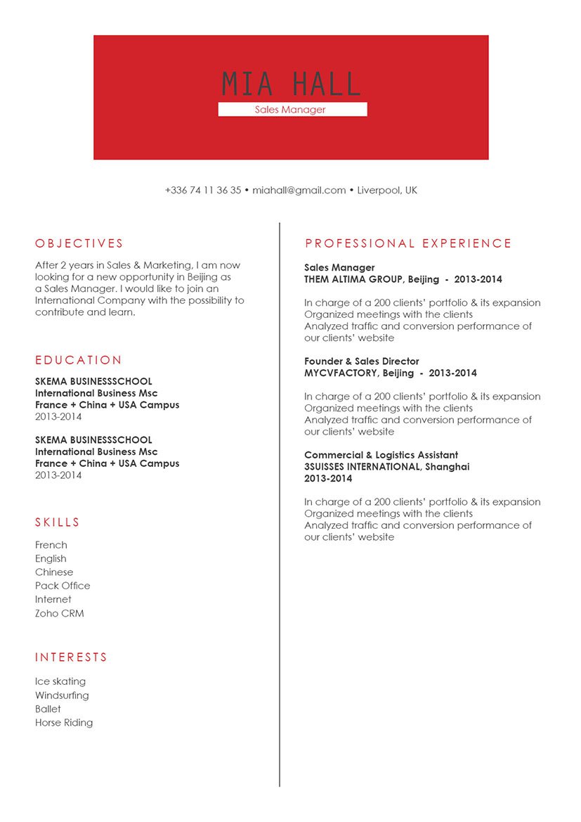 This business resume template has a professional format made to get you hired