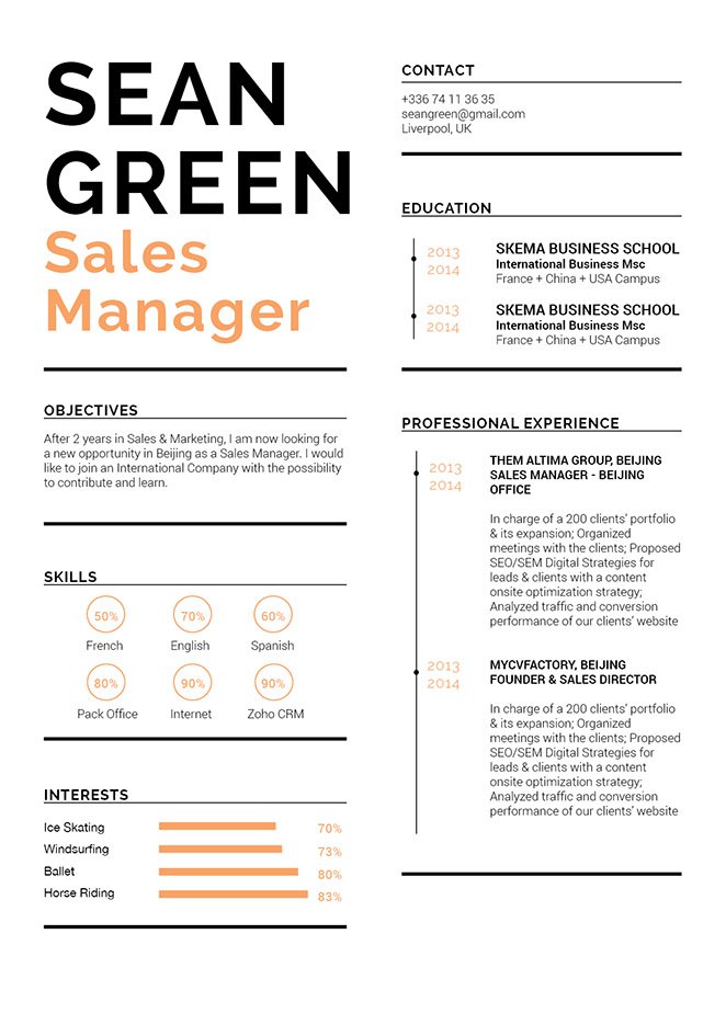 This resume template has a clean format effective in getting you that interview!