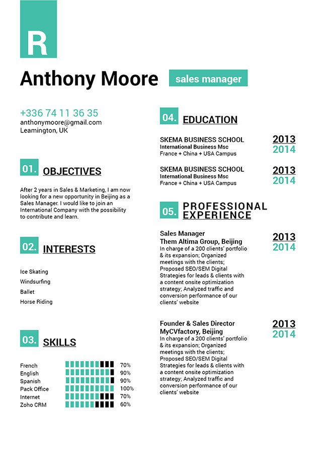 A easy resume template, with a functional format made for the modern worker