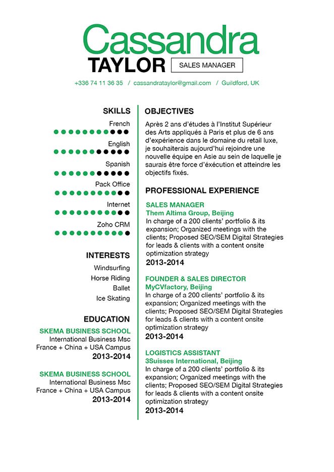 This simple resume template has a straight forward and concise design that is made to impress!
