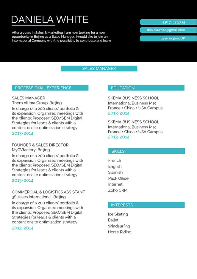 Use this creative eformat to make a good resume!