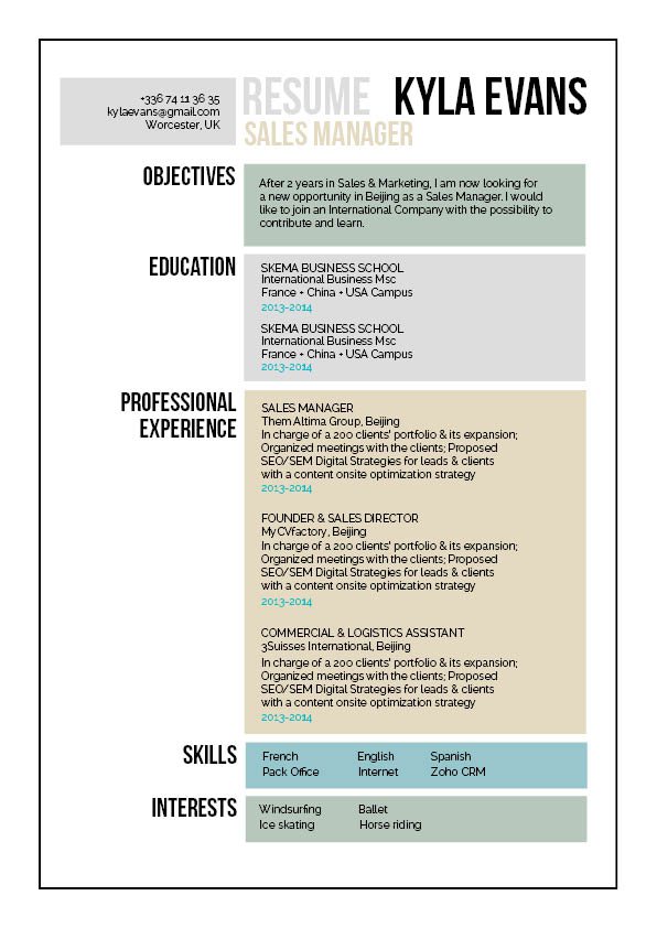 The format and layout will make for a great simple resume!