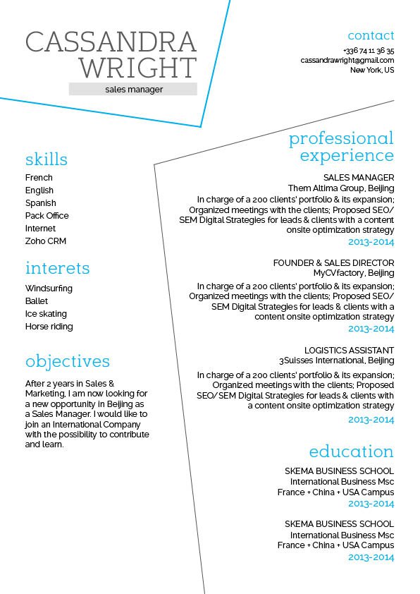 Format and layout make for an easy time to reade -- What an easy resume template!