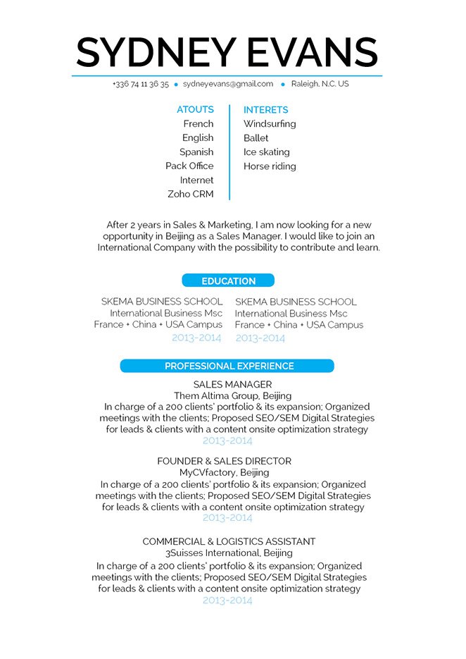 The best resume layout out there! Straight to the point and effective!