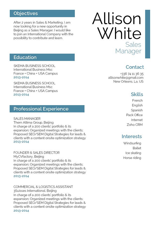 Make your career great with this professional resume format