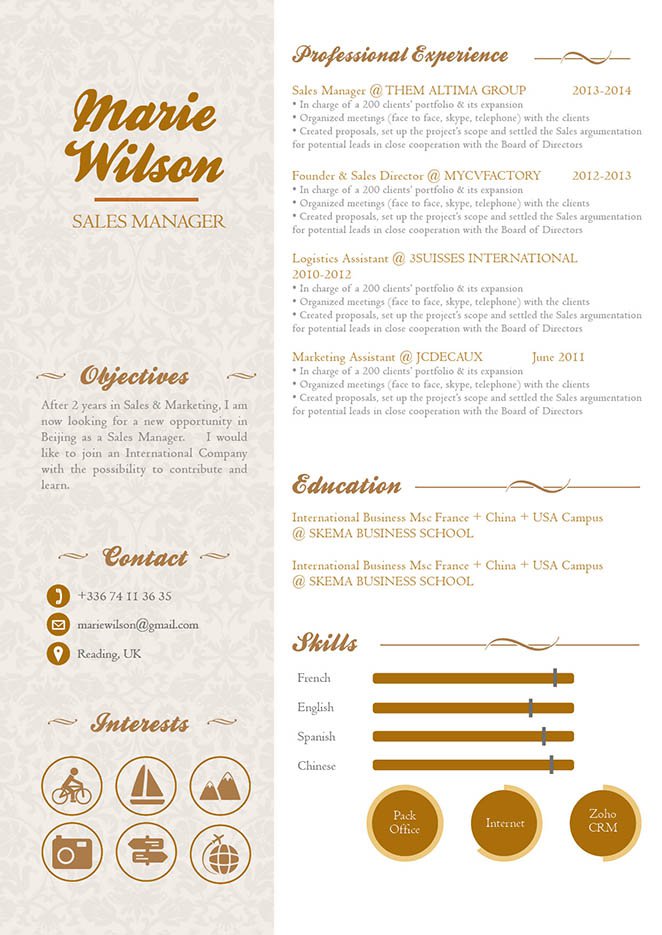 All the sections written in this professional resume template is perfectly tailored for the modern job seeker