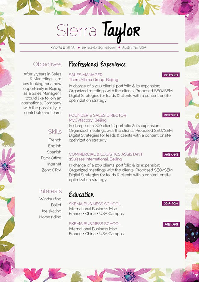 This simple resume template gives you the best resume format to work with!