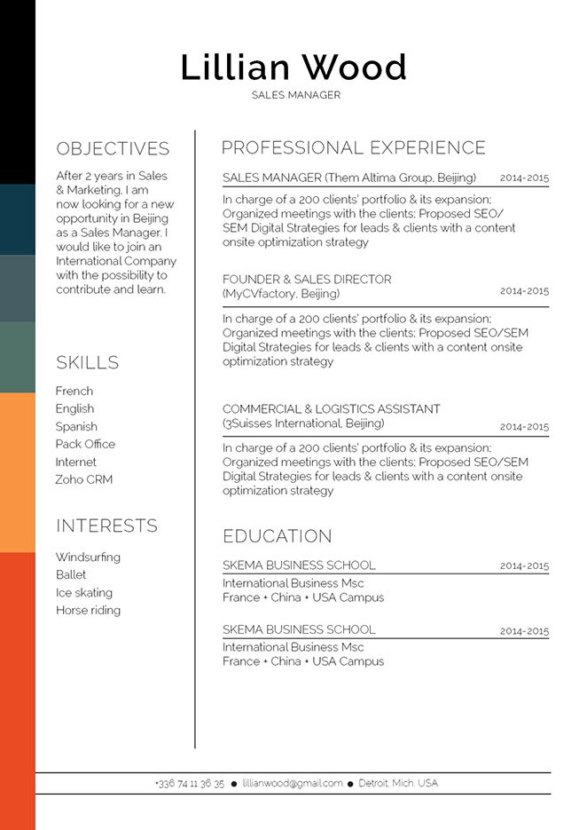 Clean and functional tempalte makes this resume format a perfect fit for all jobs!