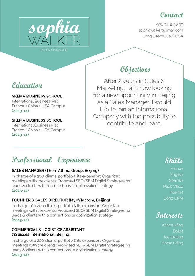 Clean and well-formatted great resume template!