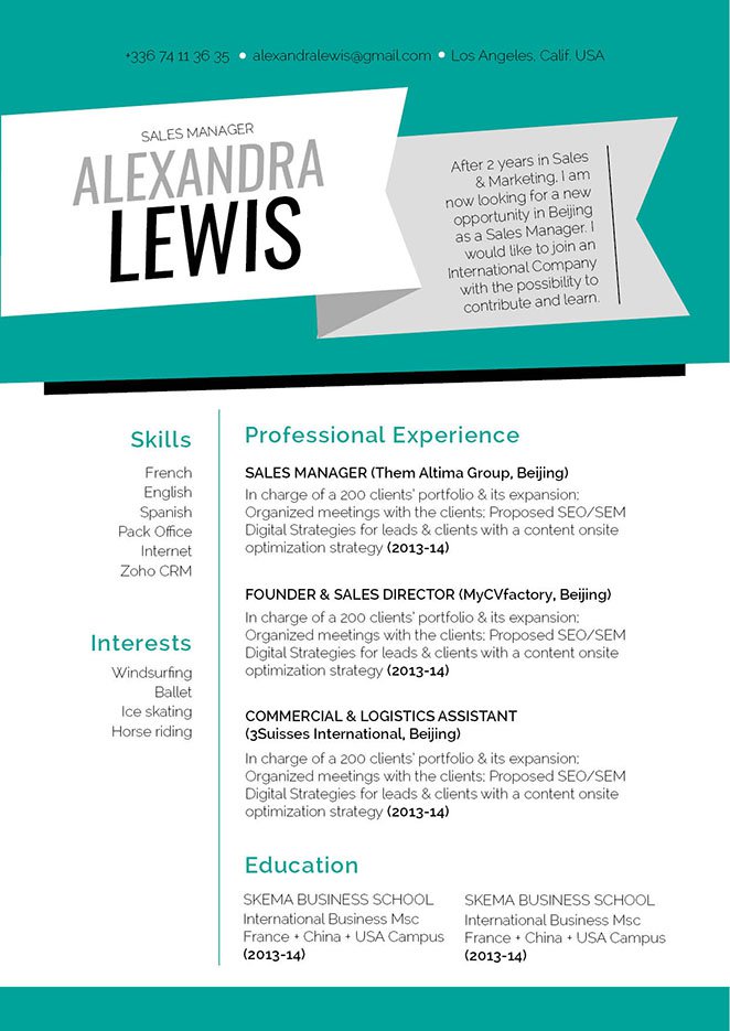 Grab the attention of your recruiter with this resume template's lay out