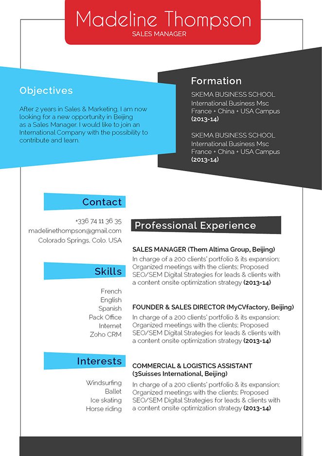 This resume template has it all going on!