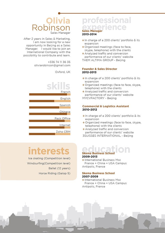 Clean and well-formatted, a great resume to land taht dream job!