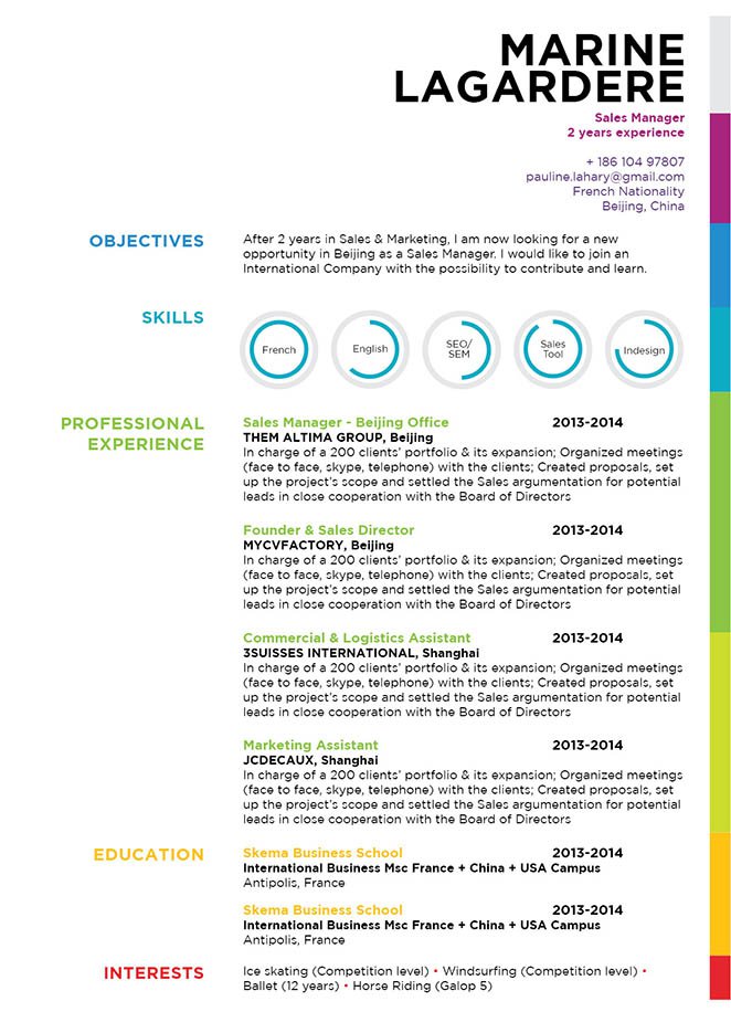 Format and design make this a good resume template for any job type
