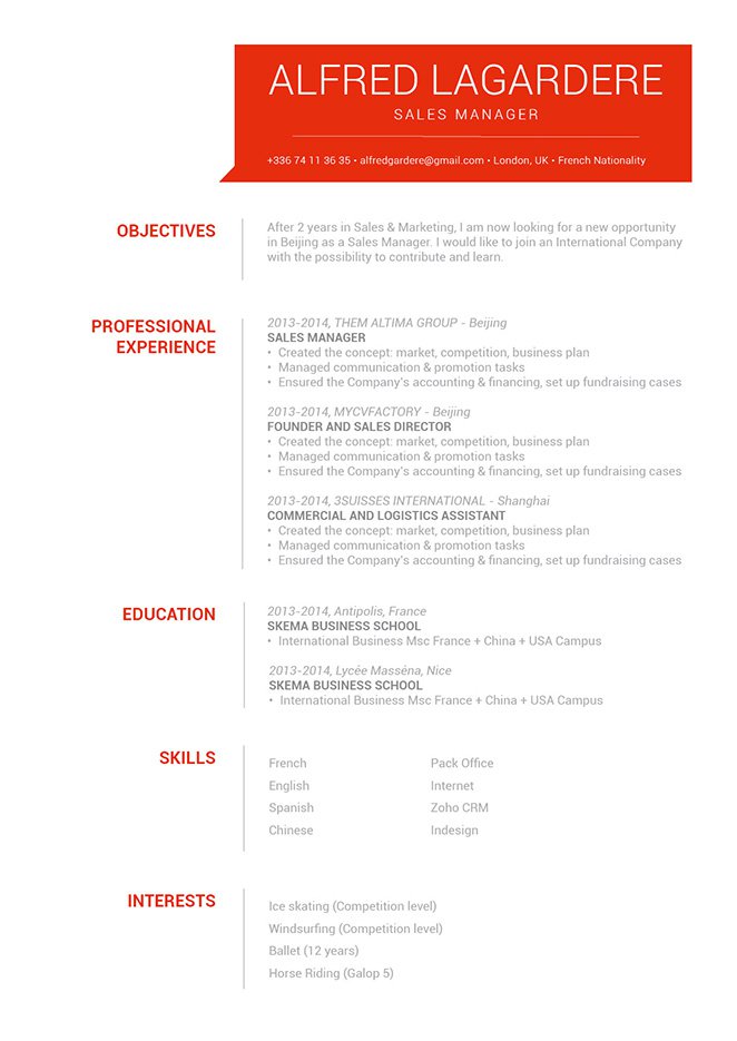 Potential employers will notice this resume thanks to its simple resume format