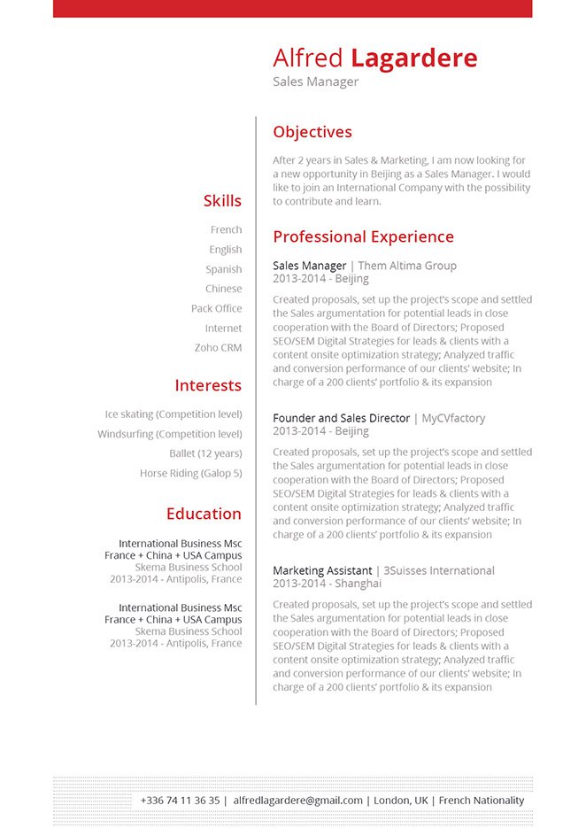 Clean and functional tempalte makes this resume format a perfect fit for all jobs!