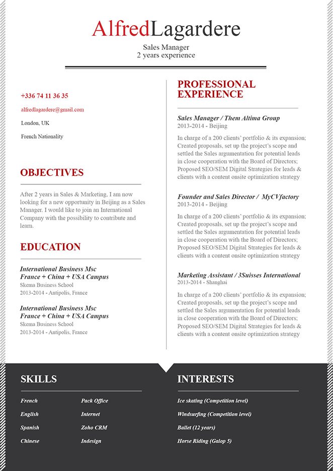 Clean and well-formatted simple resume template