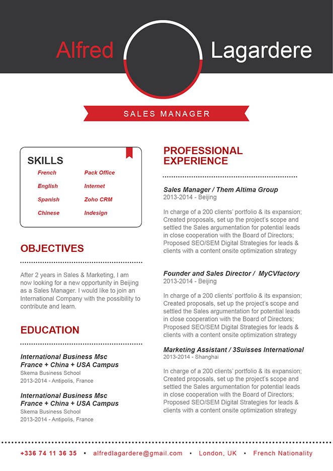 All the sections and formatting is greatly written in this simple resume format.