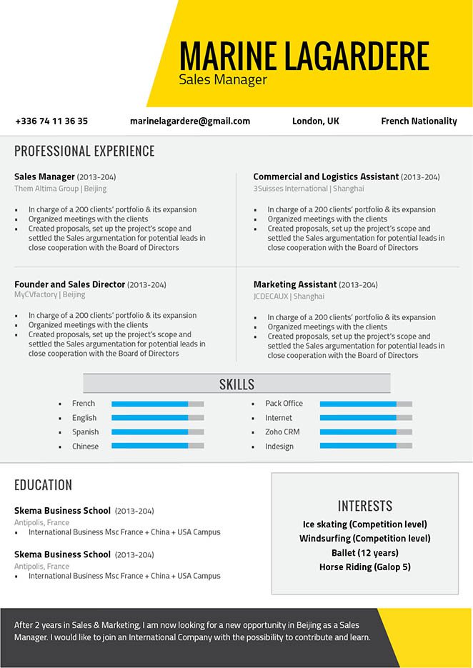 This template's cv format has everything you need and want!