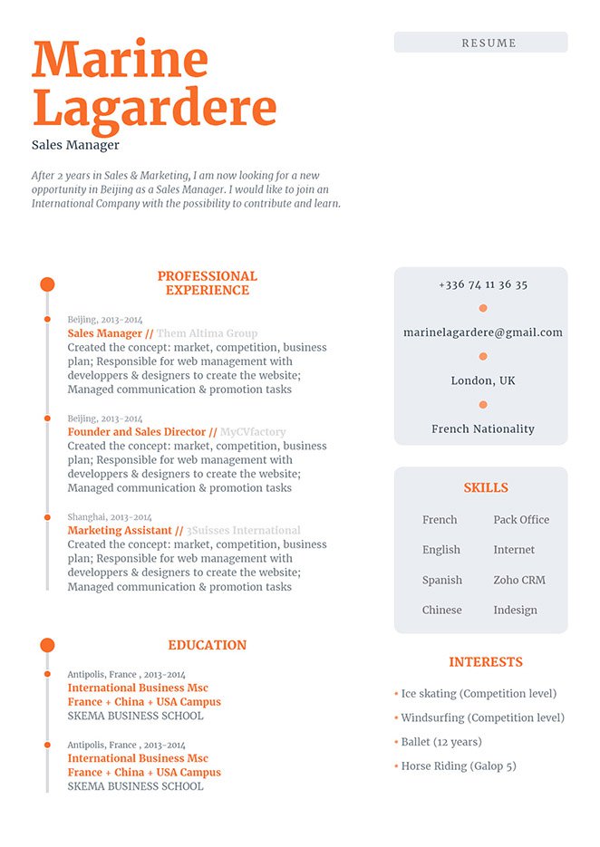 Formatted to bring out each section, this is one simple resume template you would want to have!