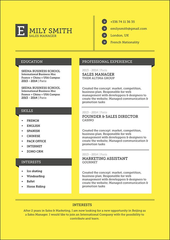 Clear and clean format, a good resume for all types.