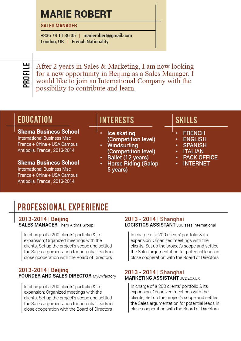 Writing a cv is easy with this professiona resume template!