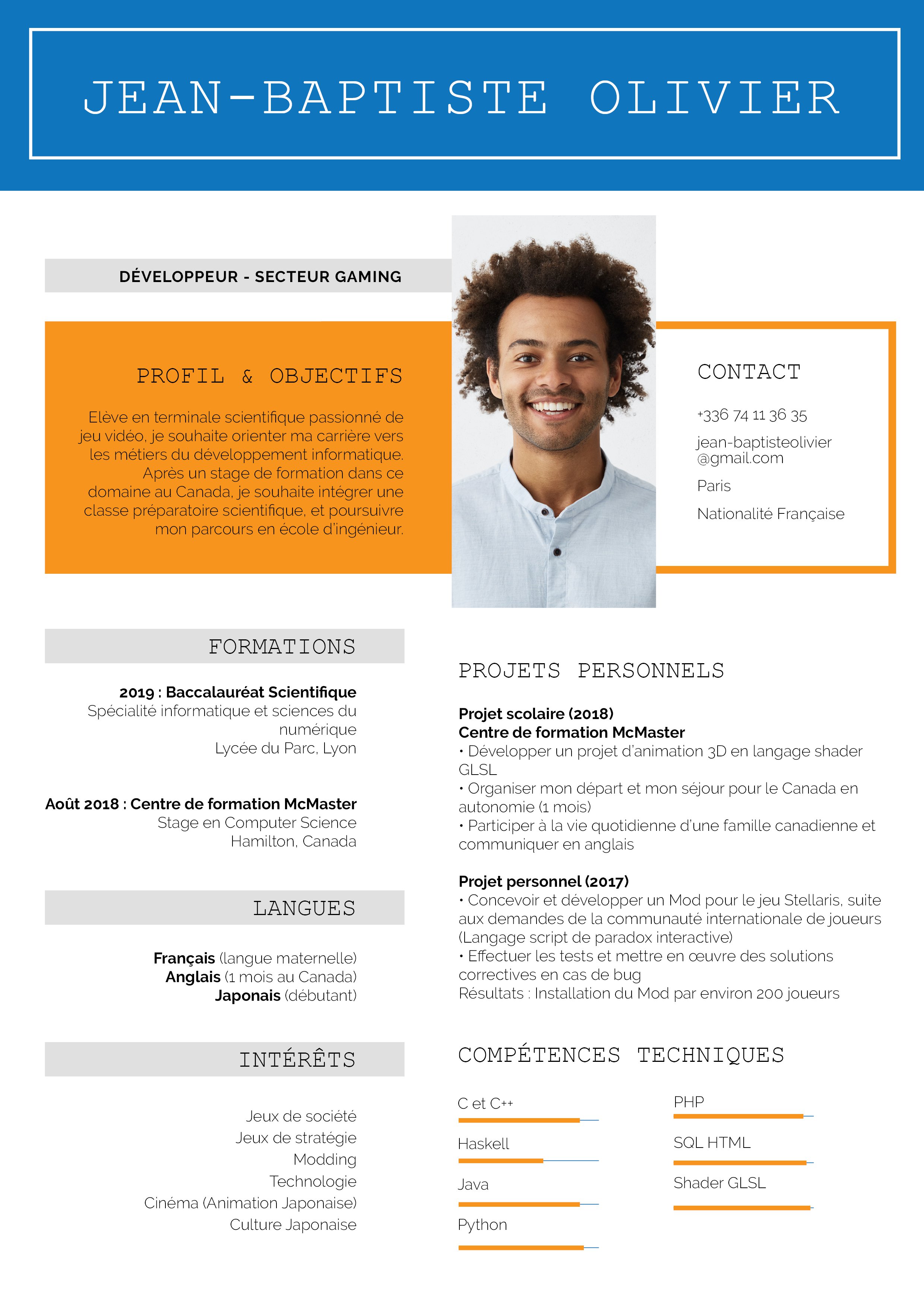 Cv Etudiant Terminale