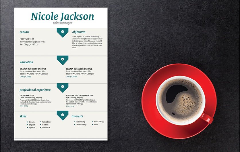 A template with a great cv format design so you can create a great resume!