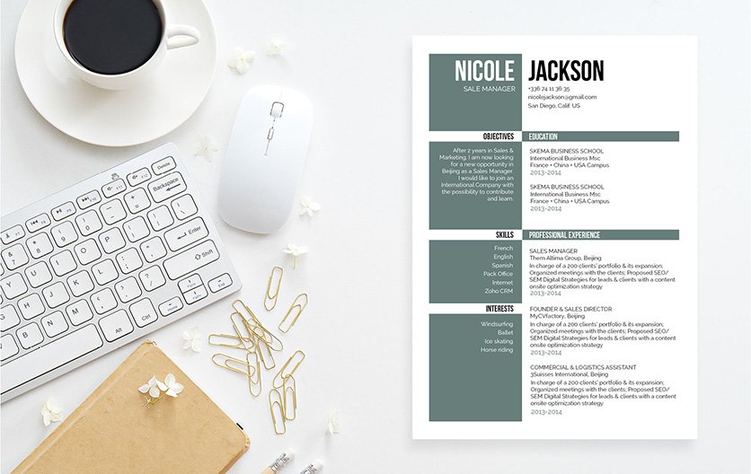 All your qualifcations are made easily accesible thanks to this CV template