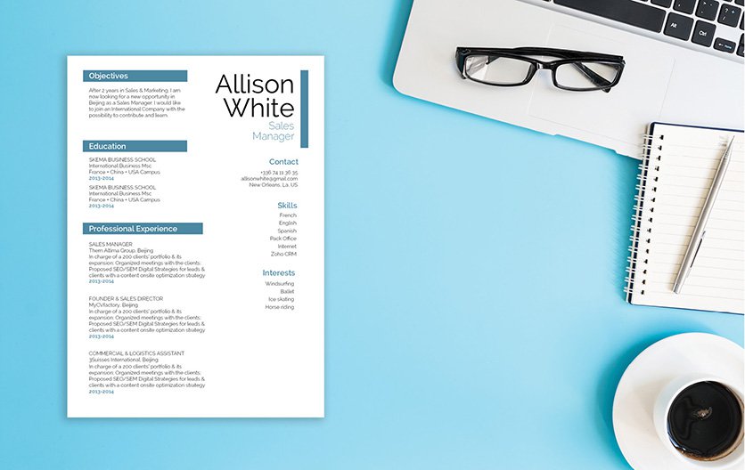 This template has a resume format that will bring out all the important parts